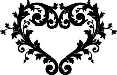 Elegant floral heart design for wedding invitations or Valentine's Day cards, originally created as a scalable vector for flexible use in your projects