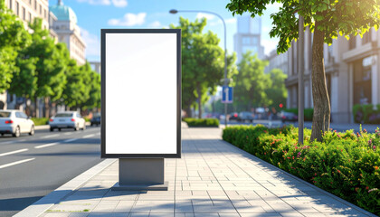 Blank Outdoor Billboard Mockup on City Street