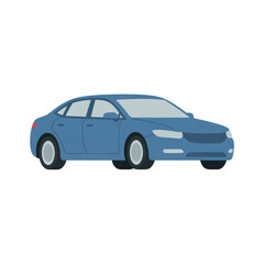 Fototapeta premium Vector Illustration of a Blue Sedan Car with Clean Lines and Simple Design Elements