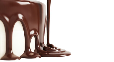 Chocolate cake with chocolate drizzled on top. isolated illustration transparent background