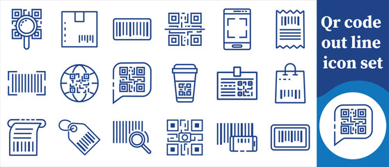 QR code outline icon set, success, internet, concept, certificate, icon, best, simplicity, line icon, award, medal, graphic, prize, star, sticker, favorite, satisfaction, illustration and more