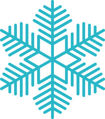 Vibrant Teal Snowflake Vector Graphic Icon with Intricate Details and Clean Lines for Winter Designs