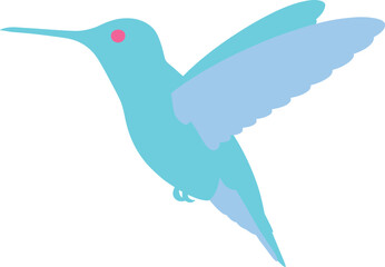 Vibrant Turquoise Hummingbird Vector Graphic Illustration with Soft Lighting and Pastel Colors