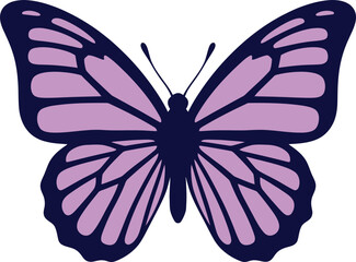 Vibrant Purple Butterfly Vector Graphic Illustration with Delicate Wings and Soft Lighting Effects