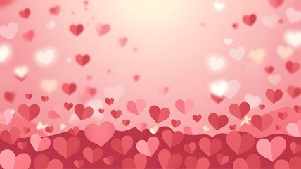 Falling hearts in soft pink