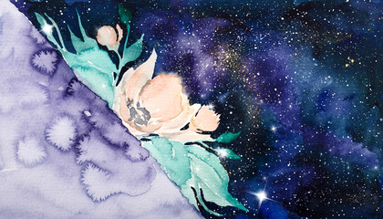 Surealis space background in blue and purple vibes