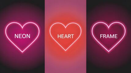 Neon heart frame