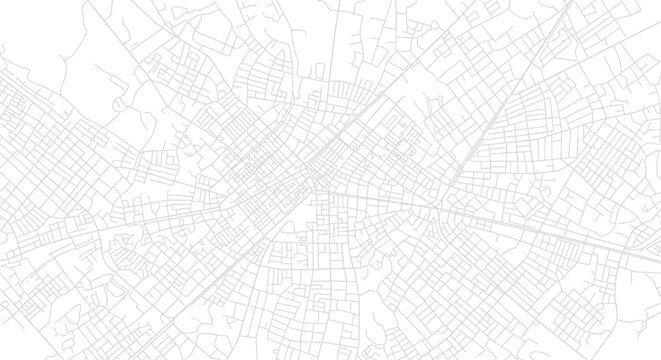 Minimalist city street map showing detailed urban road network layout.