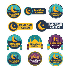 Ramadan Kareem A Collection of Decorative Emblems for the Holy Month of Ramadan Celebrations