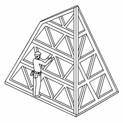 Engineer inspecting geodesic dome framework © Murad