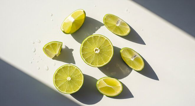 Top View of Thai Lime on white Background