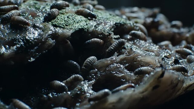 Crocodile Snout with Leeches Attached Closeup.