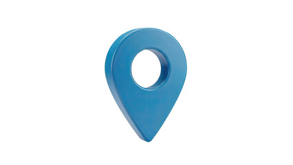 3D Blue map pin icon on transparent background