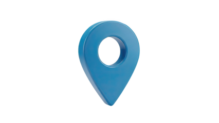 3D Blue map pin icon on transparent background