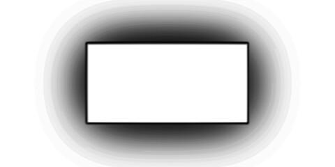 A white rectangle with a black border surrounded by a soft gray gradient fading into a white background, creating a subtle glow effect.
