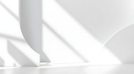 Abstract architectural background with soft shadows and curved forms