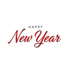 Elegant red script text wishing everyone a happy new year celebration