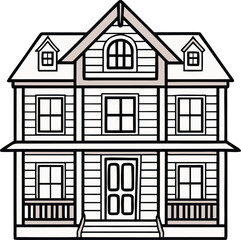 Dollhouse Miniature Home Illustration. Cute Dollhouse Toy House Design. Dollhouse Play Home Illustration. Colorful Dollhouse Mini Home. Dollhouse Toy House with Details. Kids Dollhouse Home