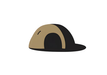 Fototapeta premium Groundhog burrow hole with shadow, clean flat design, isolated vector 
