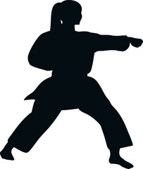 Martial Arts Silhouette Vector Element