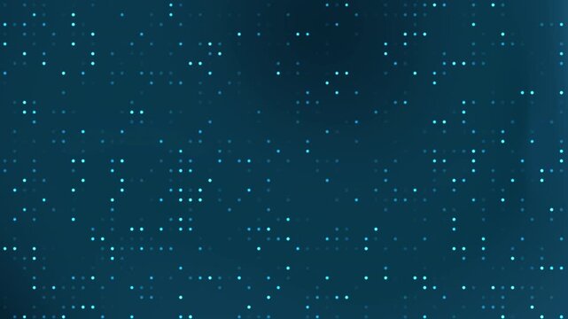 Mysterious blue backdrop with scattered light dots perfect for technologyrelated designs such as websites, apps, or futuristic concepts.