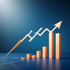 business graph with arrow