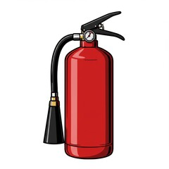 Obraz premium Red Fire Extinguisher Safety Equipment Illustration