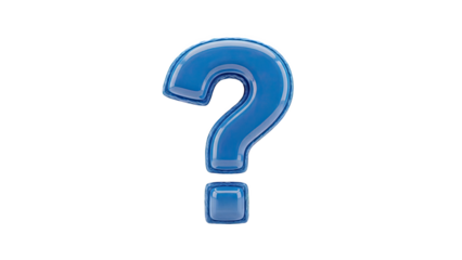 3D Blue 3D Question Mark Icon on transparent background
