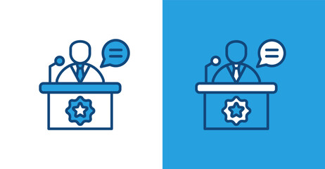 Speech Color Outline, with light and dark background