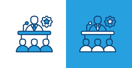 Politician Color Outline, with light and dark background