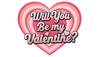 Pink and red heart with valentines day text on transparent background