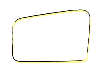 ペンで手描きされたシンプルで可愛い四角い吹き出しのイラスト素材