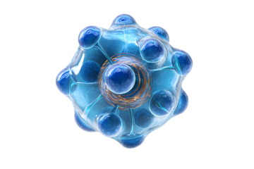 Abstract Rendering of a Virus or Cell, isolated on transparent background