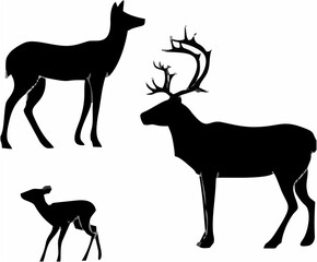 Deer Silhouettes on Whi.eps