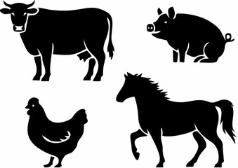 Farm Animal Silhouettes.eps
