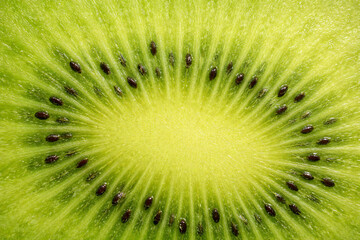 キウイの断面のマクロ質感背景