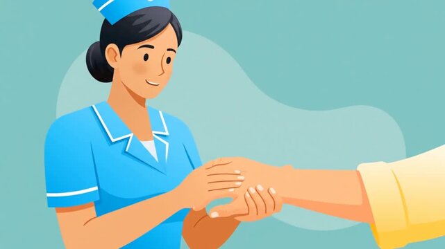 Nurse Shaking Hands with Patient in a Hospital Setting, Representing Trust and Care