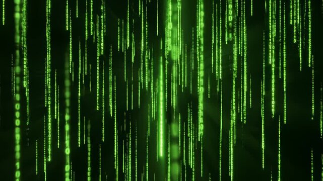 Matrix Style Digital Rain of Binary Code