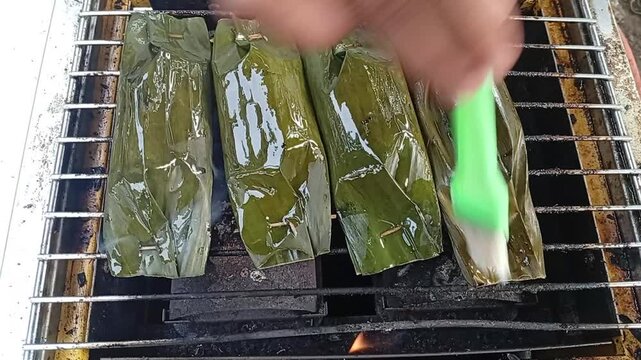 grilled pepes tahu on stove