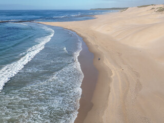Aerial view of runner seen along the coast