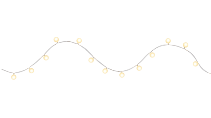 Softly glowing string lights creating a festive and warm ambiance on a dark background