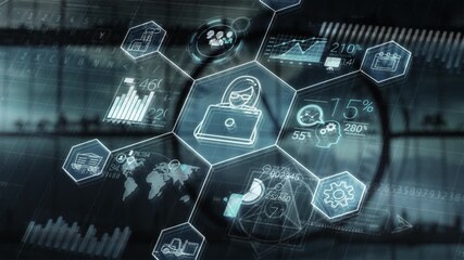 Digital businesswoman managing business data analytics network - Powered by Adobe