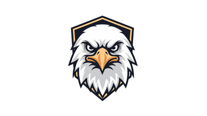 Fierce Eagle Head Emblem with Sharp Eyes and Beak.