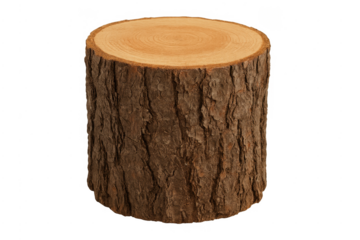 Tree stump displaying natural wood texture and growth rings