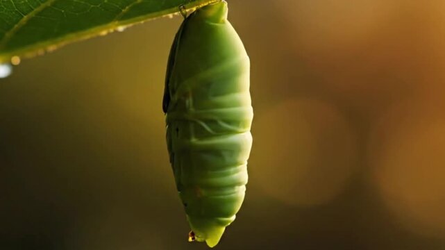 Complete Life Cycle Timelapse Caterpillar to Pupa to Emerging Butterfly