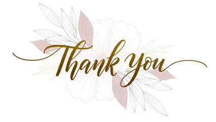 Elegant Thank You text with floral elements a delicate design for cards and invitations perfect for expressing gratitude in a sophisticated way