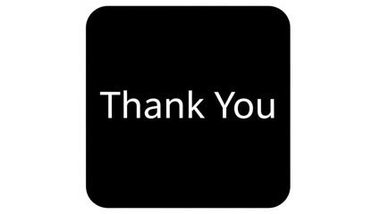 Thank You text on black background simple message for appreciation and gratitude isolated on white