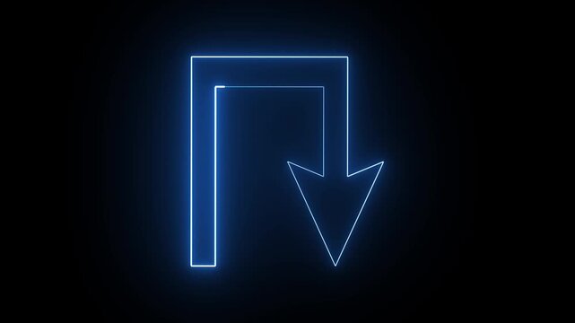 neon arrow on blacl background