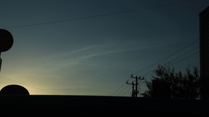 city ​​silhouette in the afternoon