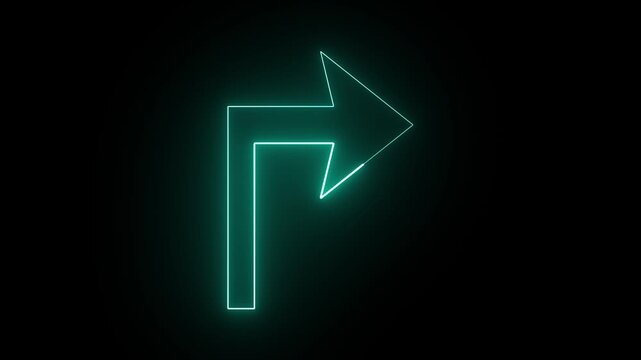 neon arrow on blacl background